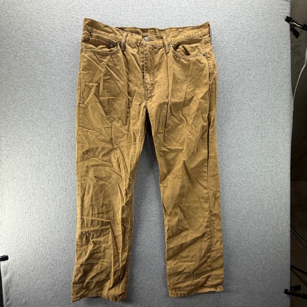 Levis 514 Straight Fit Pants Mens 38x32 Brown Khaki Twill Cotton 100%‎ Cotton